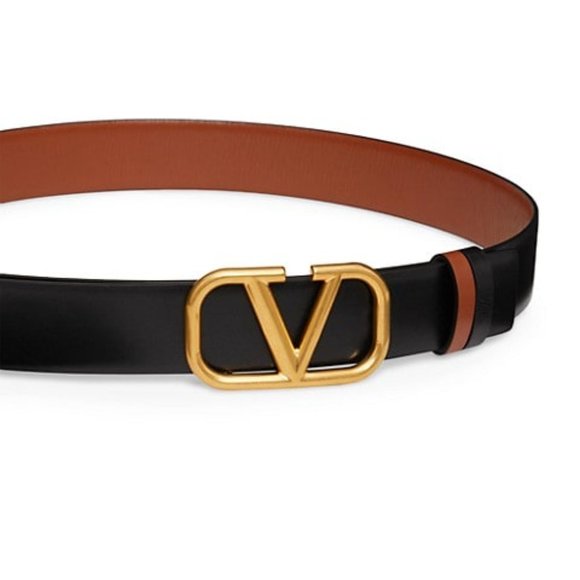 New Valentino Garavani V Logo Reversible Leather Belt - Size 95 cm, Retail $590 main image 8
